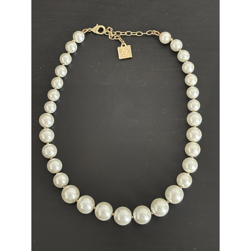 Vintage Anne Klein Faux Pearls Necklace - Picture 2 of 4